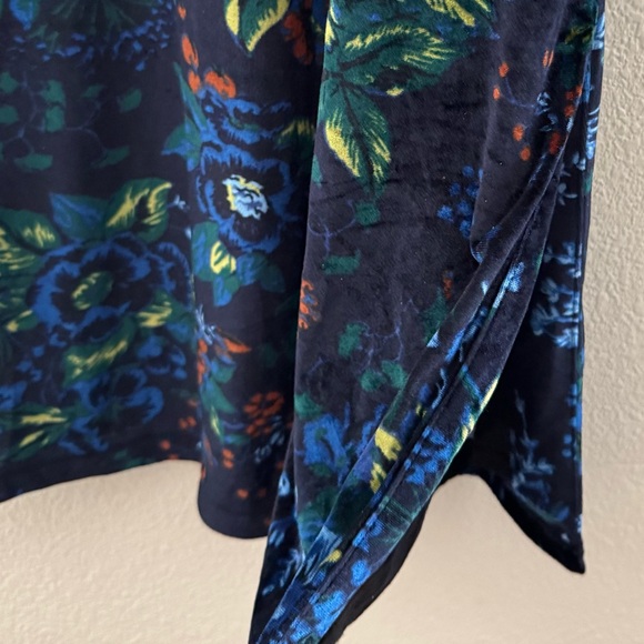 Maeve Constance Velvet Midi Dress Womens Small Blue Floral Party Holiday Boho - Picture 10 of 14